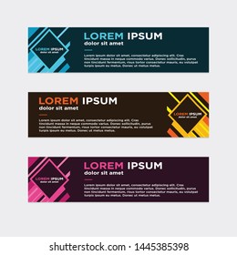 modern style of web banner template
-abstract geometric web design banner template isolated on dark grey background