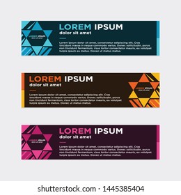 modern style of web banner template
-abstract geometric web design banner template isolated on dark grey background