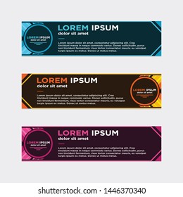 modern style of web banner template
-abstract geometric web design banner template isolated on dark grey background