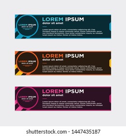 modern style of web banner template
-abstract geometric web design banner template isolated on dark grey background