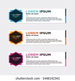 modern style of web banner template
-abstract geometric web design banner template isolated on dark grey background