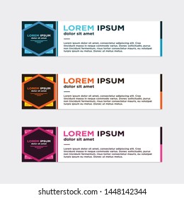 modern style of web banner template
-abstract geometric web design banner template isolated on dark grey background