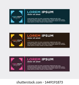 modern style of web banner template
-abstract geometric web design banner template isolated on dark grey background