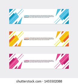 modern style of web banner template
-abstract geometric web design banner template isolated on dark grey background