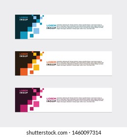 modern style of web banner template
-abstract geometric web design banner template isolated on dark grey background