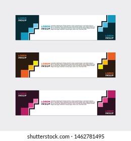 modern style of web banner template
-abstract geometric web design banner template isolated on dark grey background