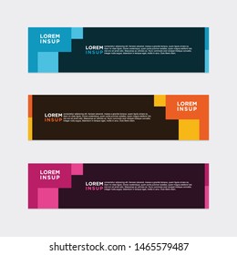 modern style of web banner template
-abstract geometric web design banner template isolated on dark grey background