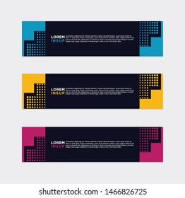 modern style of web banner template
-abstract geometric web design banner template isolated on dark grey background