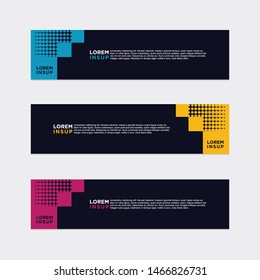 modern style of web banner template
-abstract geometric web design banner template isolated on dark grey background