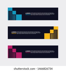 modern style of web banner template
-abstract geometric web design banner template isolated on dark grey background