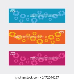 modern style of web banner template
-abstract geometric web design banner template isolated on dark grey background