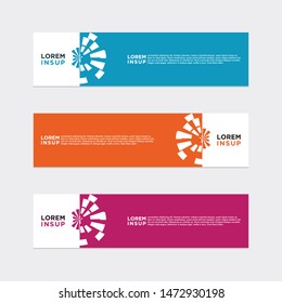 modern style of web banner template
-abstract geometric web design banner template isolated on dark grey background