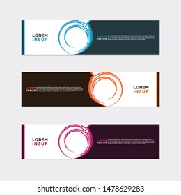 modern style of web banner template
-abstract geometric web design banner template isolated on dark grey background