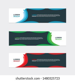 modern style of web banner template
-abstract geometric web design banner template isolated on dark grey background