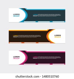 modern style of web banner template
-abstract geometric web design banner template isolated on dark grey background