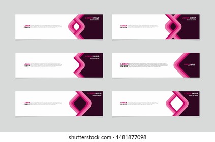 Modern style of web banner template - Abstract geometric web design banner template isolated on dark grey background with six artboard options
