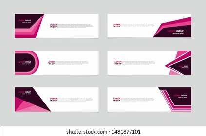 Modern style of web banner template - Abstract geometric web design banner template isolated on dark grey background with six artboard options