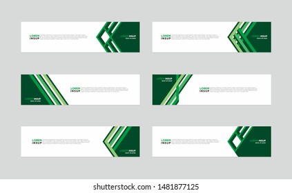 Modern style of web banner template - Abstract geometric web design banner template isolated on dark grey background with six artboard options