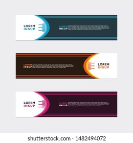 modern style of web banner template
-abstract geometric web design banner template isolated on dark grey background