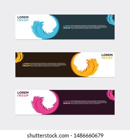 modern style of web banner template
-abstract geometric web design banner template isolated on dark grey background