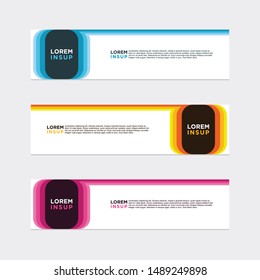 modern style of web banner template -abstract geometric web design banner template isolated on dark grey background