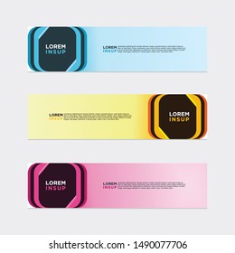 modern style of web banner template
-abstract geometric web design banner template isolated on dark grey background