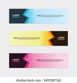 modern style of web banner template
-abstract geometric web design banner template isolated on dark grey background