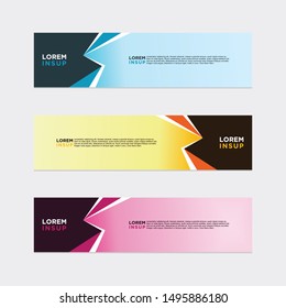 modern style of web banner template
-abstract geometric web design banner template isolated on dark grey background