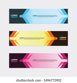 modern style of web banner template
-abstract geometric web design banner template isolated on dark grey background