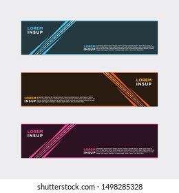 modern style of web banner template
-abstract geometric web design banner template isolated on dark grey background