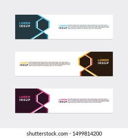 modern style of web banner template
-abstract geometric web design banner template isolated on dark grey background