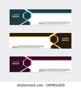 modern style of web banner template
-abstract geometric web design banner template isolated on dark grey background