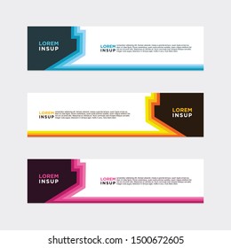 modern style of web banner template
-abstract geometric web design banner template isolated on dark grey background
