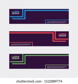 modern style of web banner template
-abstract geometric web design banner template isolated on dark grey background