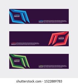 modern style of web banner template
-abstract geometric web design banner template isolated on dark grey background