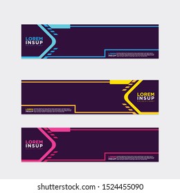 modern style of web banner template
-abstract geometric web design banner template isolated on dark grey background
