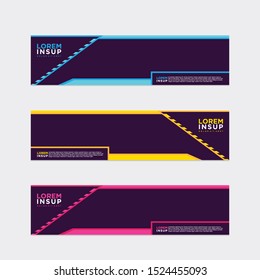 modern style of web banner template
-abstract geometric web design banner template isolated on dark grey background