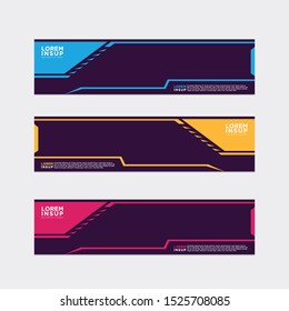 modern style of web banner template
-abstract geometric web design banner template isolated on dark grey background