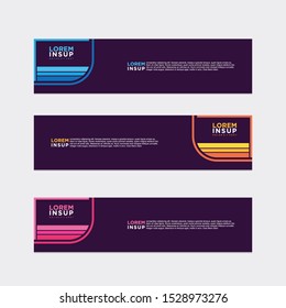 modern style of web banner template
-abstract geometric web design banner template isolated on dark grey background