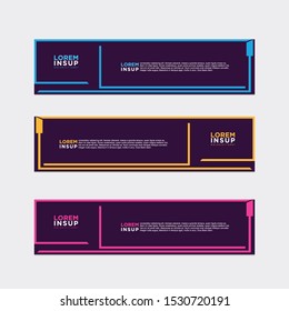 modern style of web banner template
-abstract geometric web design banner template isolated on dark grey background