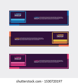 modern style of web banner template
-abstract geometric web design banner template isolated on dark grey background