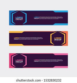 modern style of web banner template
-abstract geometric web design banner template isolated on dark grey background