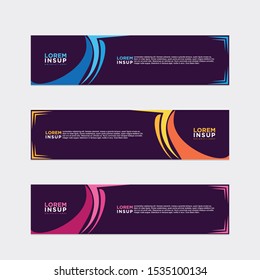 modern style of web banner template
-abstract geometric web design banner template isolated on dark grey background