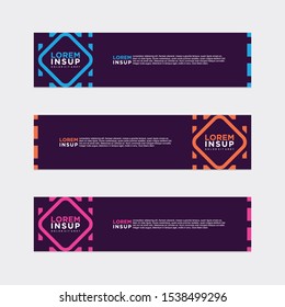 modern style of web banner template
-abstract geometric web design banner template isolated on dark grey background