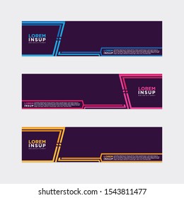 modern style of web banner template
-abstract geometric web design banner template isolated on dark grey background