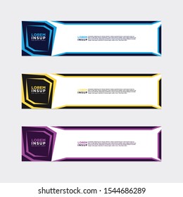 modern style of web banner template
-abstract geometric web design banner template isolated on dark grey background