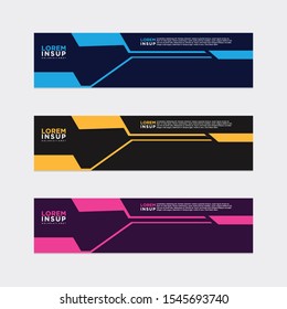 modern style of web banner template
-abstract geometric web design banner template isolated on dark grey background