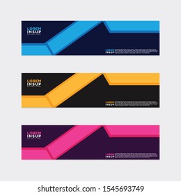 modern style of web banner template
-abstract geometric web design banner template isolated on dark grey background