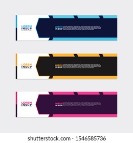 modern style of web banner template
-abstract geometric web design banner template isolated on dark grey background