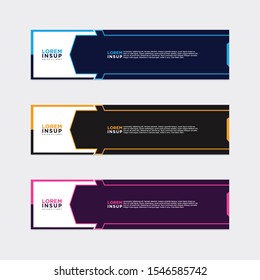 modern style of web banner template
-abstract geometric web design banner template isolated on dark grey background
